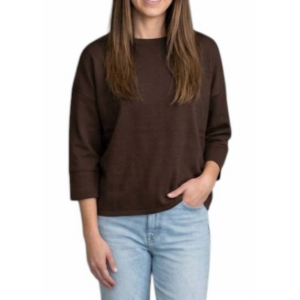 NEW YELETE so relaxed ultra comfy top in coffee